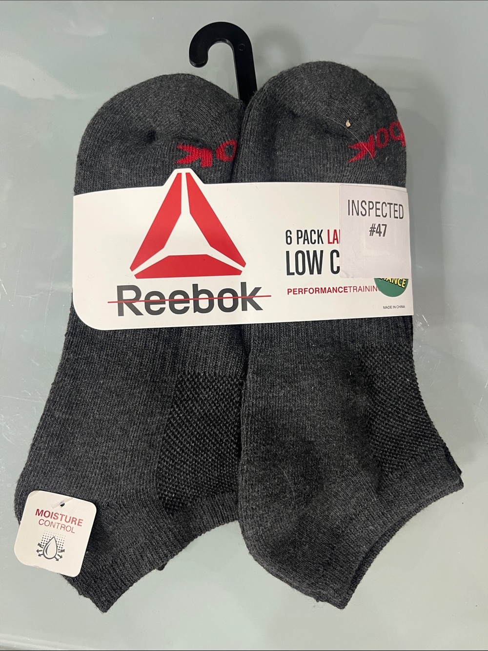 Reebok Men’s Low Cut Performance Socks - Charcoal Gray (6 Pack)